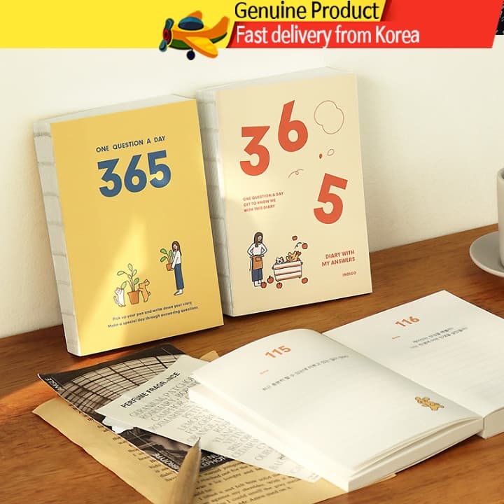 INDIGO Diário 365 Dias Perguntas e Respostas – Capa PVC, Caderno Coreano