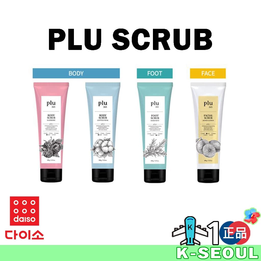 [K-Daiso] Plu Scrub Corpo/Rosto/Pé 100g Casca Corporal Peeling Facial Cuidados Com Os Pés