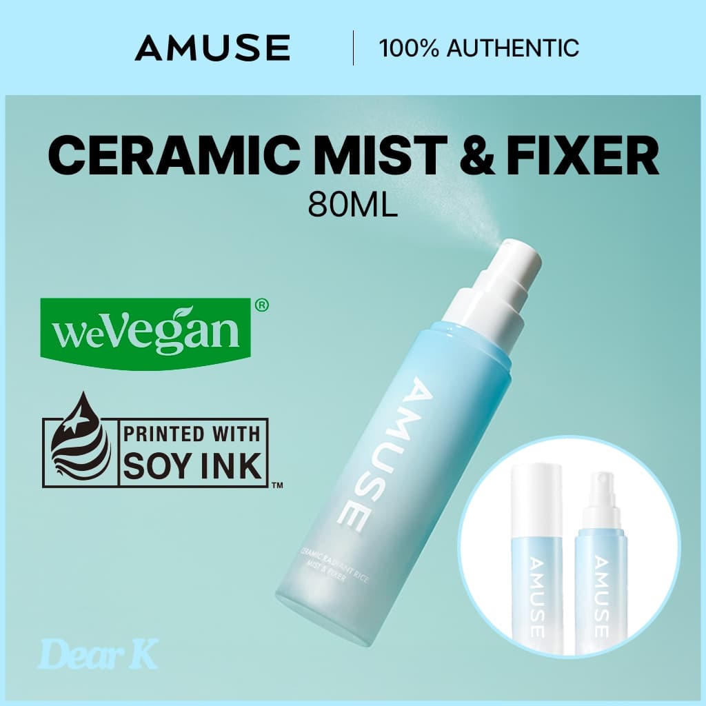 [AMUSE] Névoa E Fixador De Arroz Baekjinju De Cerâmica 80ml Configuração De Maquiagem De Longa Duração 24 Horas
