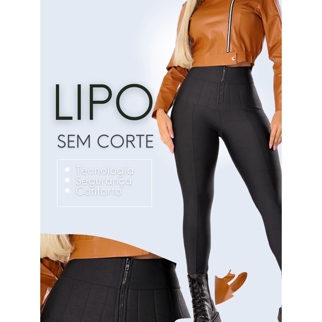 Calça Feminina Lipo Com Cinta De Compresão Verde - LEGGING ESCONDE BARRIGA - PROMOÇÃO
