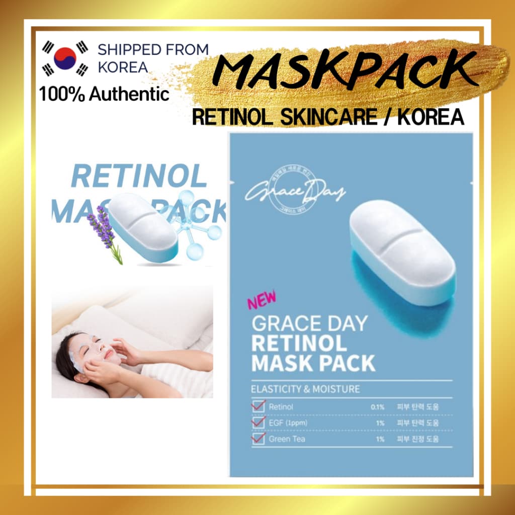 [1 + 1] Pacote De Máscaras Para Cuidados Com A Pele Da Coreia , Umidade , Máscara Facial/RETINOL , Hidratante Feito Na