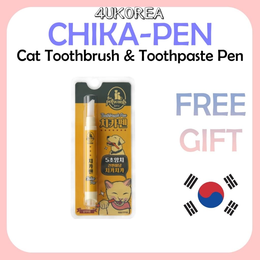 Caneta Para Escova De Dentes E Pasta De Dente Gatos CHIKA-Pen 4g/K-PET