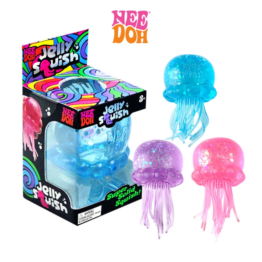 NeeDoh Jellyfish Stress Ball | Bola Anti Estresse Slime Macio | Brinquedo Sensorial Fidget | Para Crianças e Adultos | 3 Cores