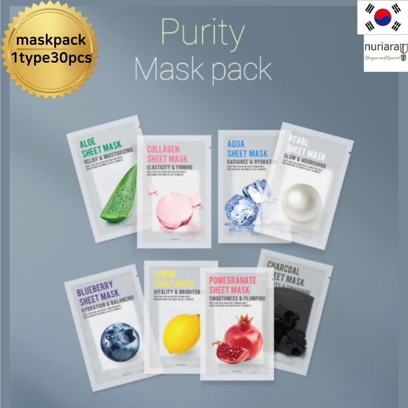 Máscara Em Folha EUNYUL Pretty Essence 30 Unidades | (Escolher 1 Tipo) Pacote De Diária Coreana