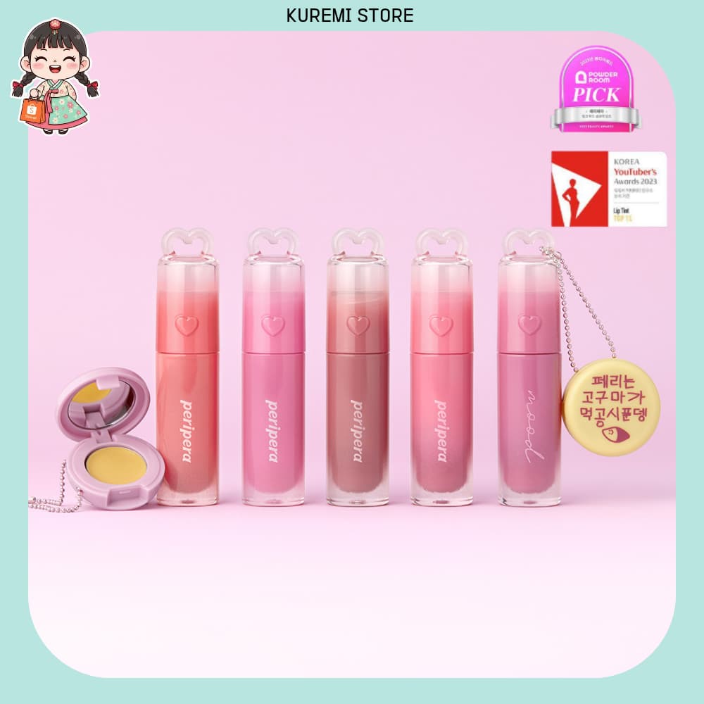 [Peripera] Ink Mood Glowy Tint 4g À Prova De Manchas E Brilho Vítreo Matiz Labial De Longa Duração
