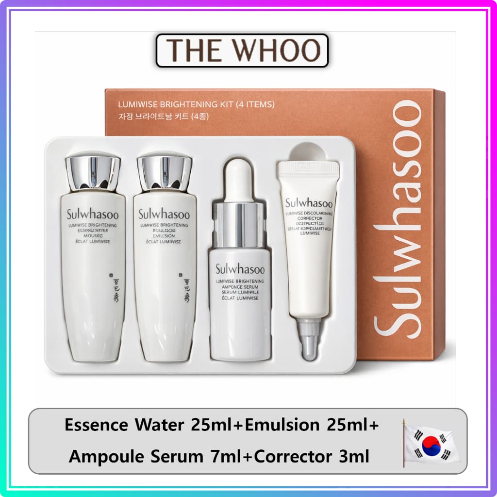 [Sulwhasoo] Kit Iluminador Lumiwise (Água Essência 25ml + Emulsão Soro Ampola 7ml + Corretivo 3ml) # 234