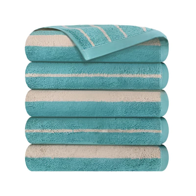 Conjunto De Toalhas Faciais Songwol Daily Stripe 180g De Algodão Penteado-Verde (5 Peças)
