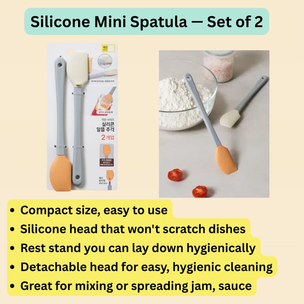 Conjunto De Mini Espátula De Silicone 2 Peças | Raspador Cozinha Resistente Ao Calor Cabeça Destacável Sem Arranhões Fer