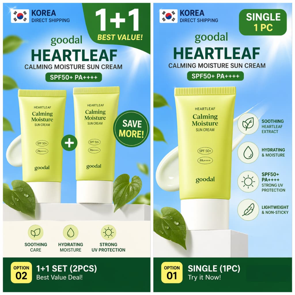 Heartleaf Calmante Protetor Solar Hidratante Creme Proteção UV 1 + 1 Conjunto Ou Único Coreia Transporte Direto