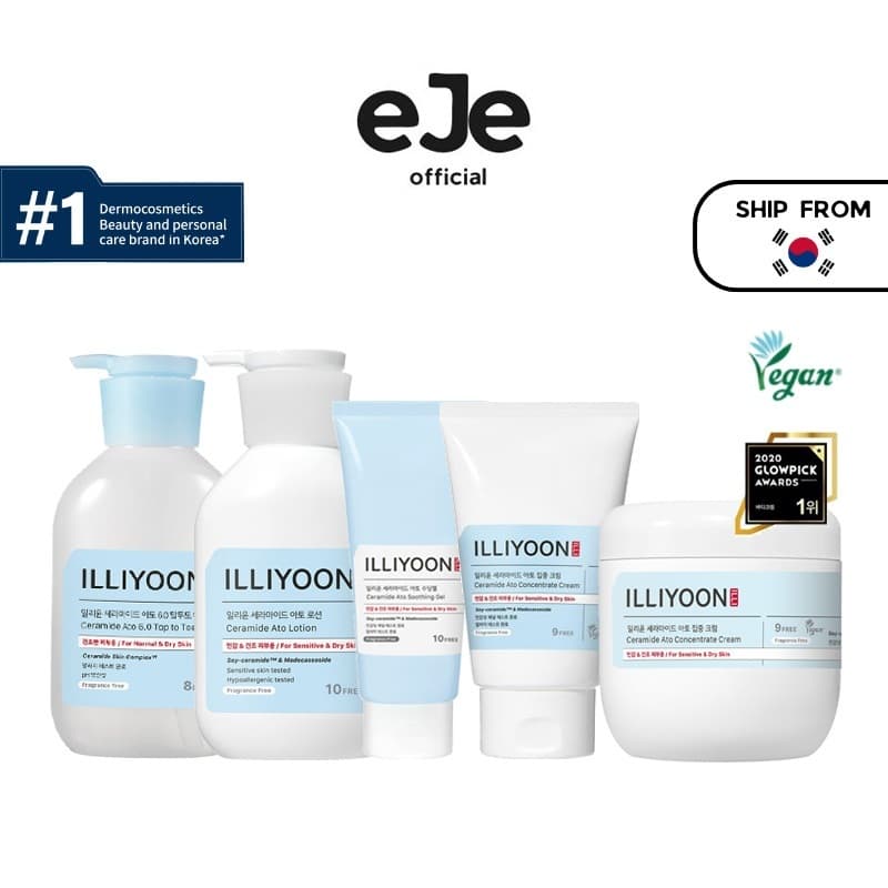 [ILLIYOON] Ceramida Ato Line (Lavagem Corporal/Loção/Gel Calmante/Creme)