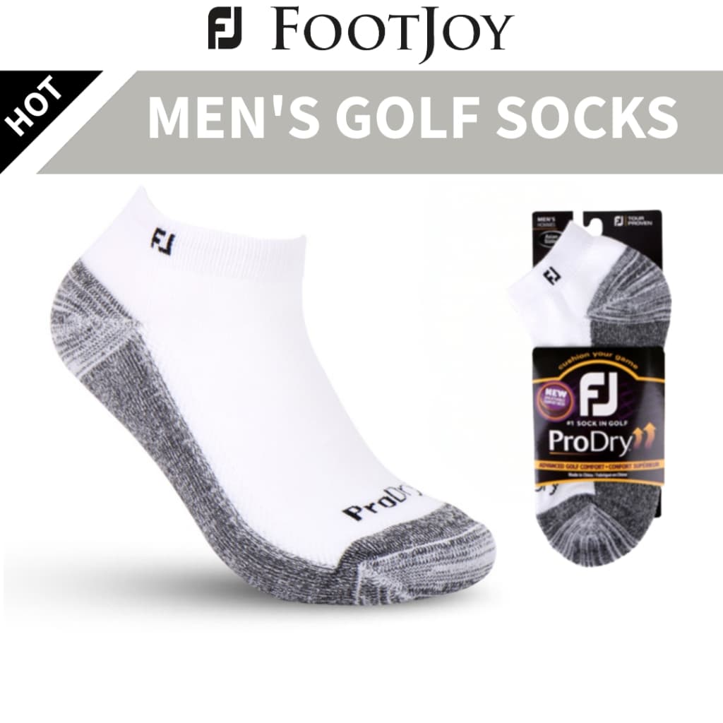 FootJoy ProDry Men Golf Socks Almofada Salto Y Branco Asiático Tamanho Livre