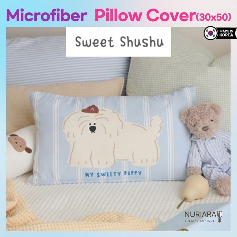 [Shezhome] Capa De Almofada Infantil De Microfibra DTP (SWEET SHU) Macia E Adequada Para Espécies | Design Fofo Roupa De