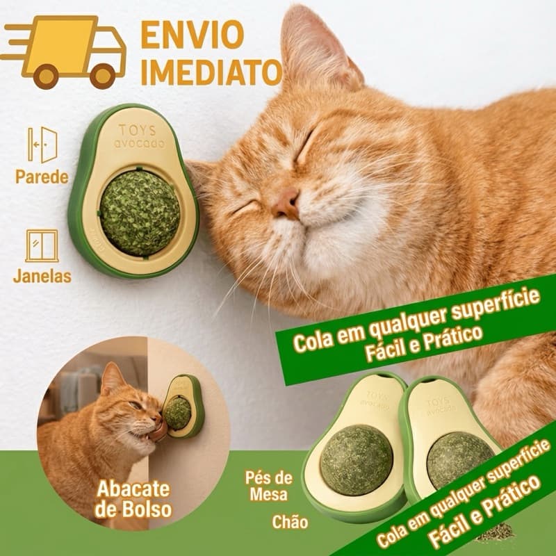 Abacate De Brinquedo Para Gatos Com Catnip Erva Gato Natural Kit1/ 2/4/6 Envio imediato
