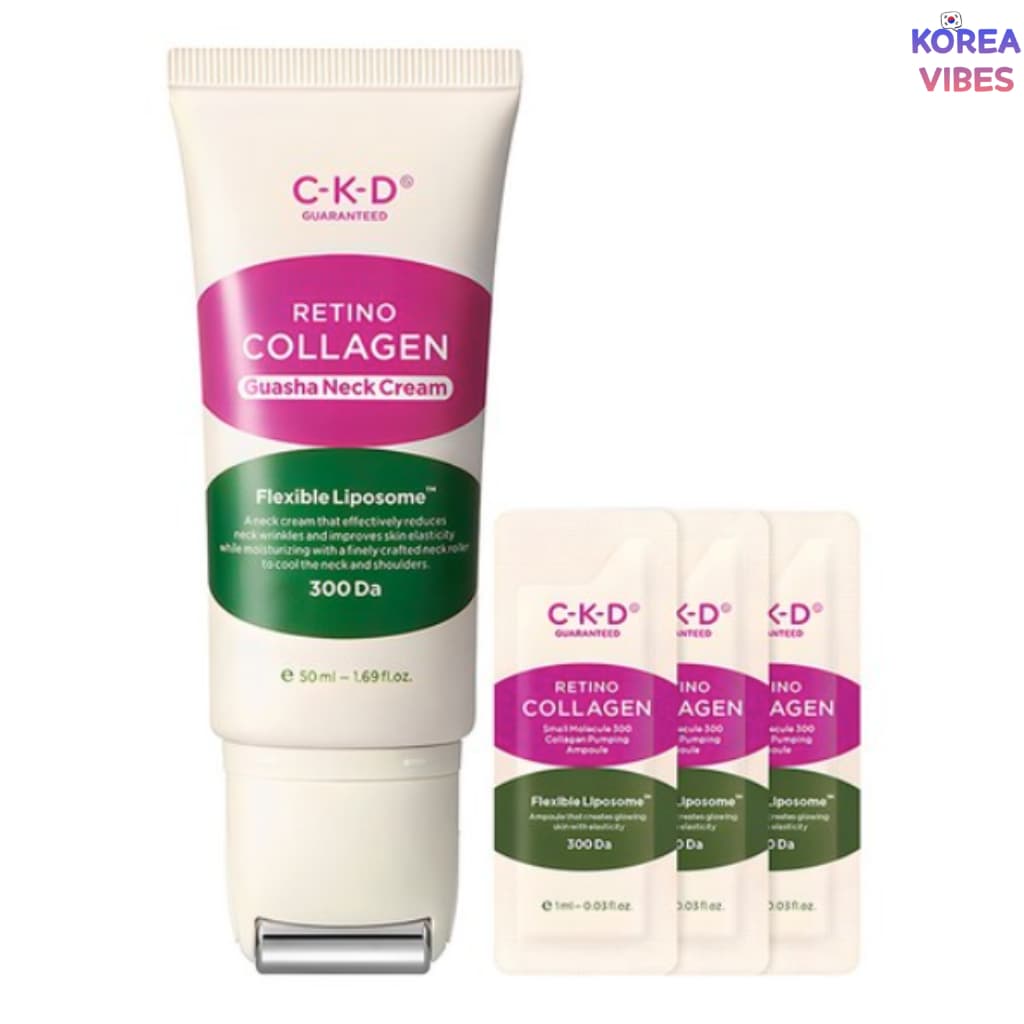 CKD Retino Colágeno Pequena Molécula 300 Guasha Creme Para Pescoço 50ml + Ampola 1ml Conjunto 3pcs