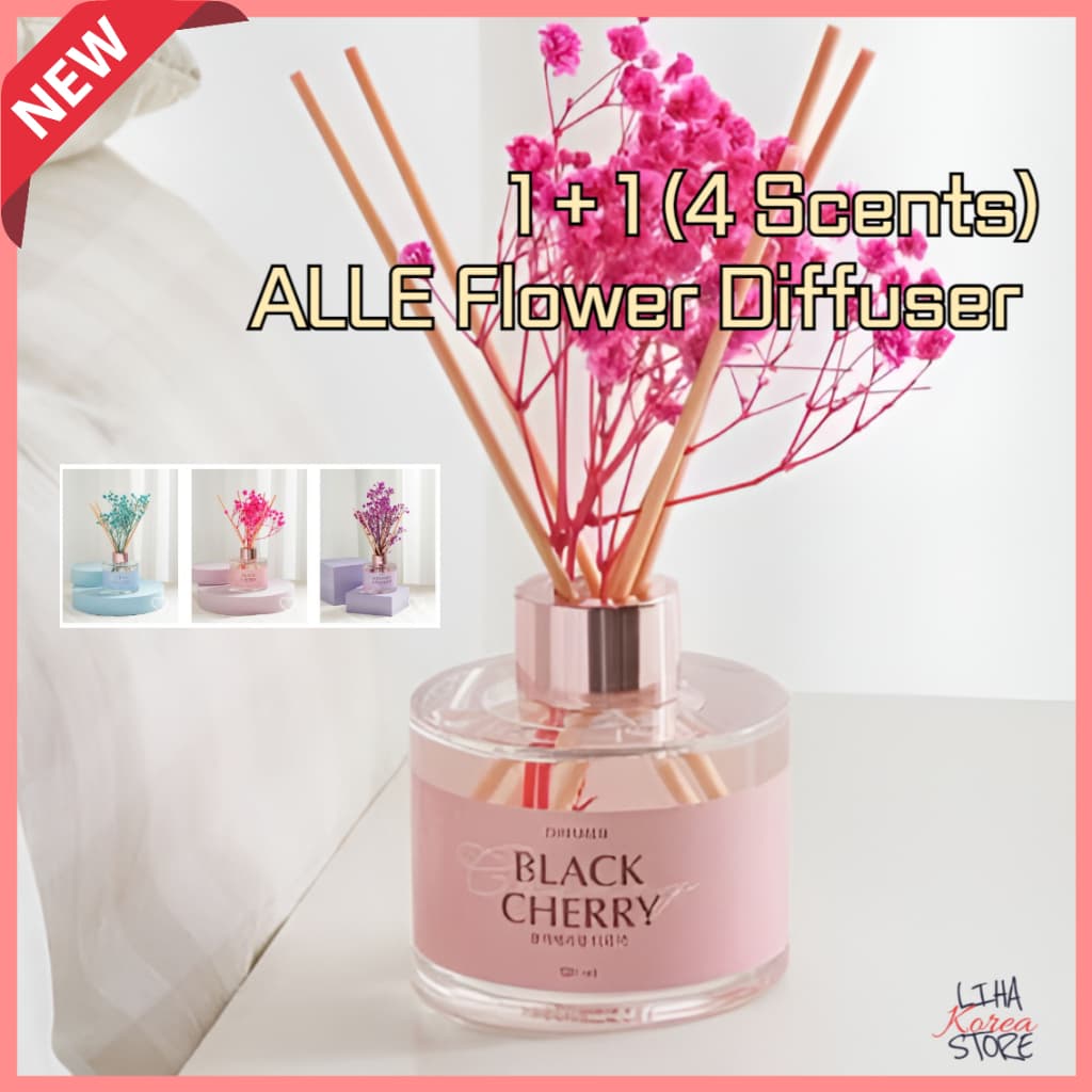 Difusor De Flores Coreanas ALLE 120ml | Recarga 200ml Preservado Palheta Fragrância Doméstica 4 Aromas