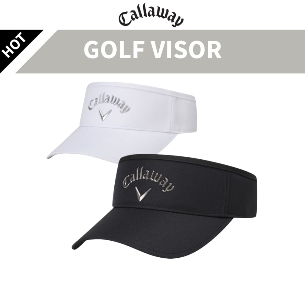 Viseira De Golfe De Metal Callaway 2026 Ripstop Leve Preto Branco Tamanho Livre