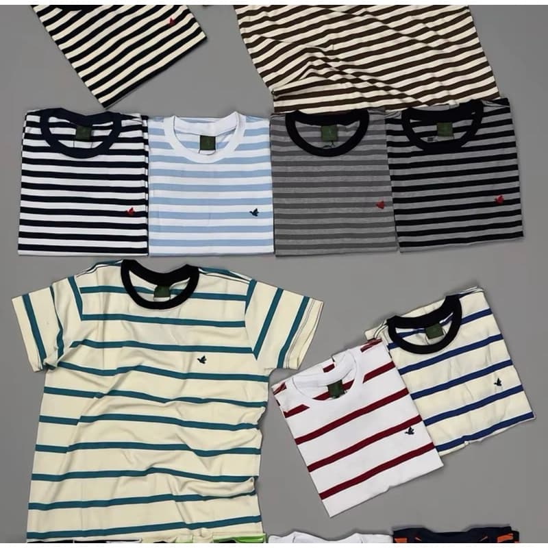 Brooksfield Camiseta Listrada Masculina Brooksfield Cotton com Elastano Conforto Premium e Estilo Moderno