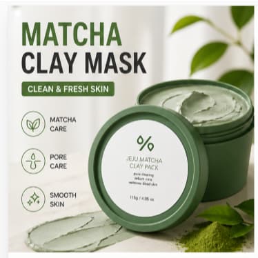 Máscara De Argila Matcha 115g Cuidados Com Os Poros Limpeza Lavagem Pacote Suave A Pele