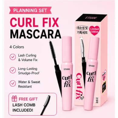 Conjunto De Rímel Curl Fix Estilo De Cílios Preto Marrom Cinza Volume + Pente Presente Grátis