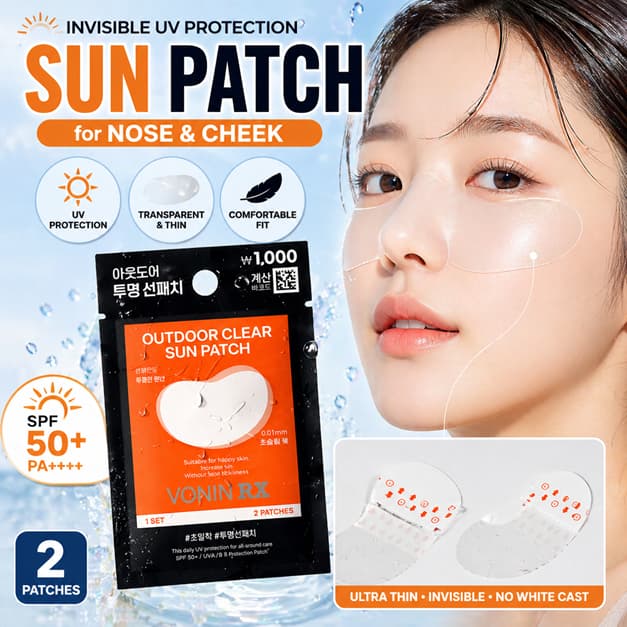 Protetor Solar Transparente Para Exterior VONIN RX 2P | Patch De Proteção UV Invisível Filme Nariz E Bochecha