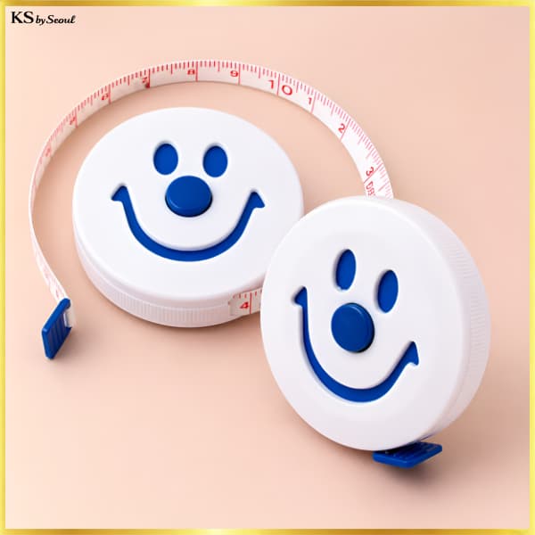 [Daiso Korea] Fita Métrica De Costura Smile 150 Cm-Design Retrátil De Escala Dupla