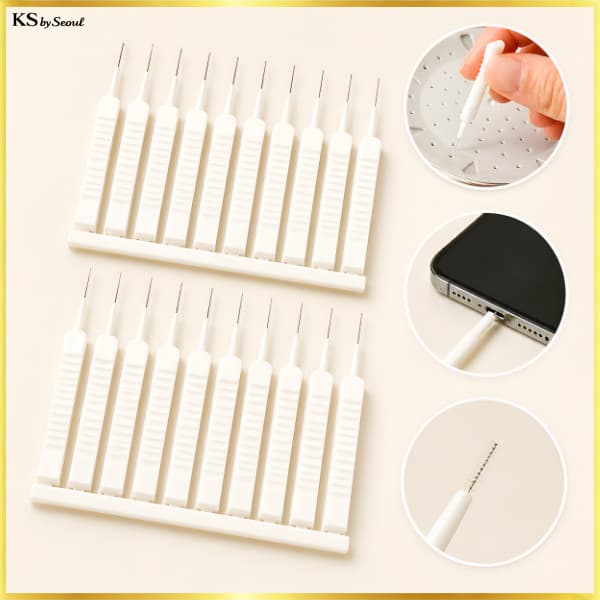 [Daiso Korea] Conjunto De Escova De Limpeza Ultrafina (20 Unidades , Micro Cerdas De 1.0 Mm)