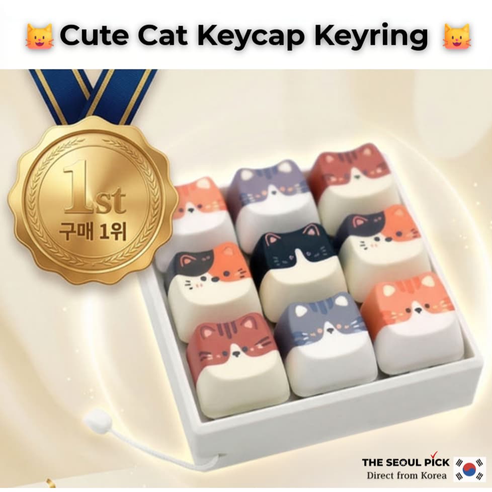 Gato Keycap Chaveiro 9 Teclas Bonito Teclado Brinquedo Alívio Do Estresse Presente