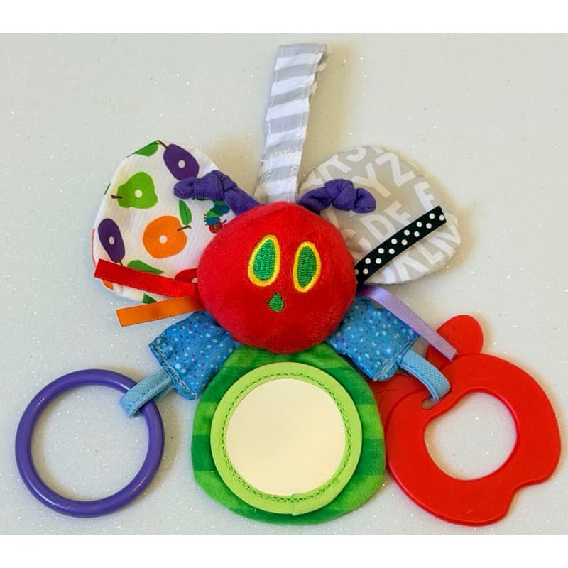 Brinquedo Sensorial Lagarta Eric Carle – Mordedor Espelho Chocalho Bebê Importado