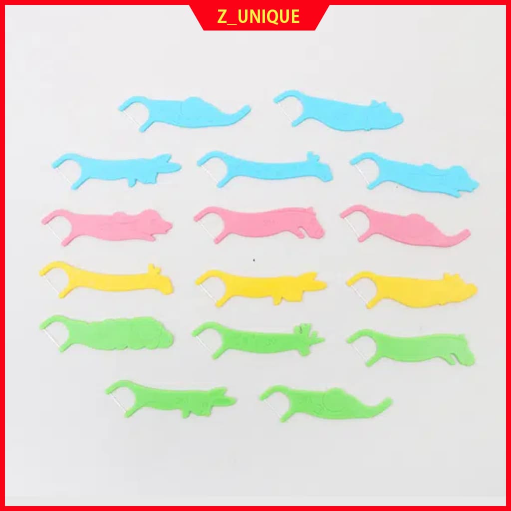 Escolhas De Fio Dental Infantil 3M (16 Palitos)-Personagens De Animais Seguros E Divertidos Para Crianças (K-)