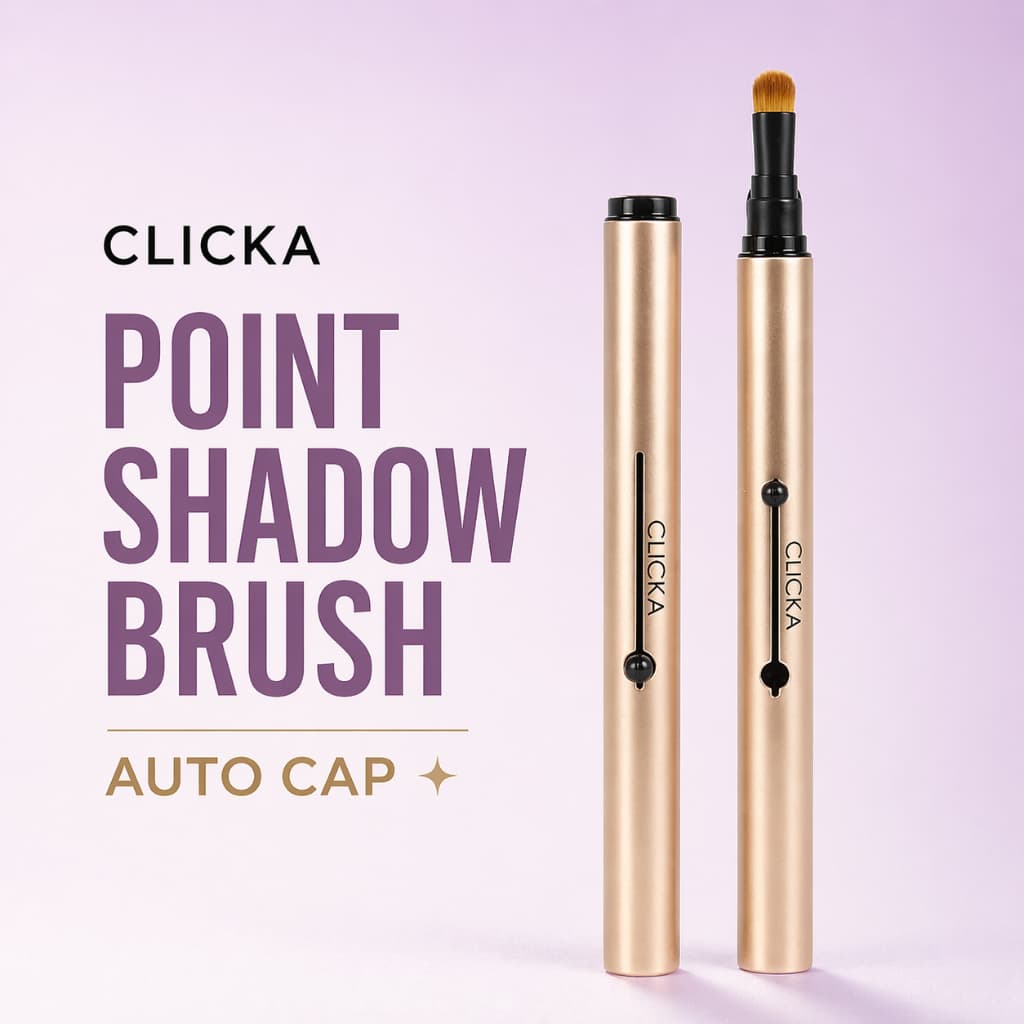 Clica Auto Cap Point Sombra Escova LM302 Champanhe Ouro 1pc Portátil Pincel De Maquiagem Dos Olhos Precisão Glitter Higi