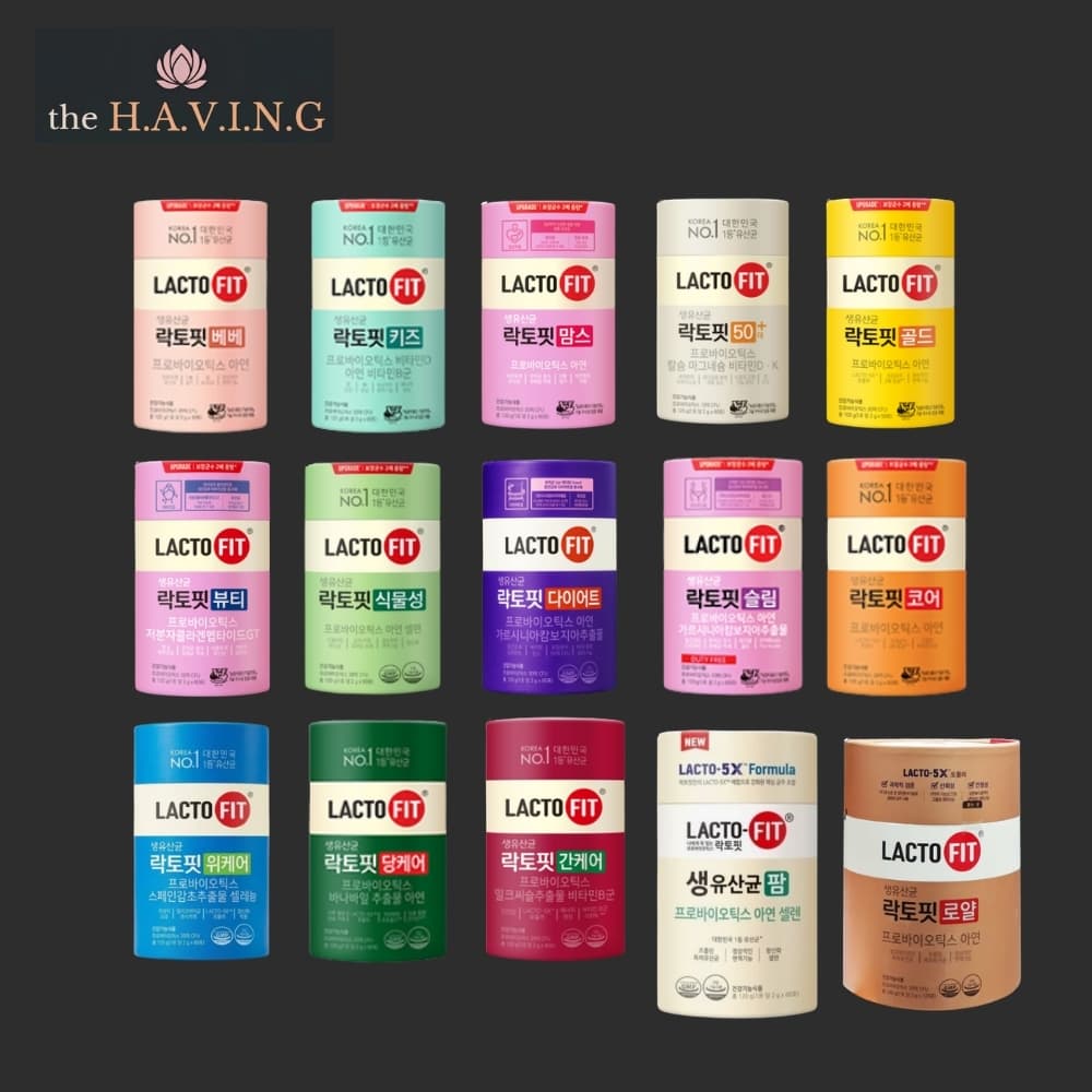 [CHONG KUN DANG] Lacto-Fit Probióticos 30P/60P (Sem Caixa) Bebê . Crianças Ouro Mães , À Base De Plantas Real