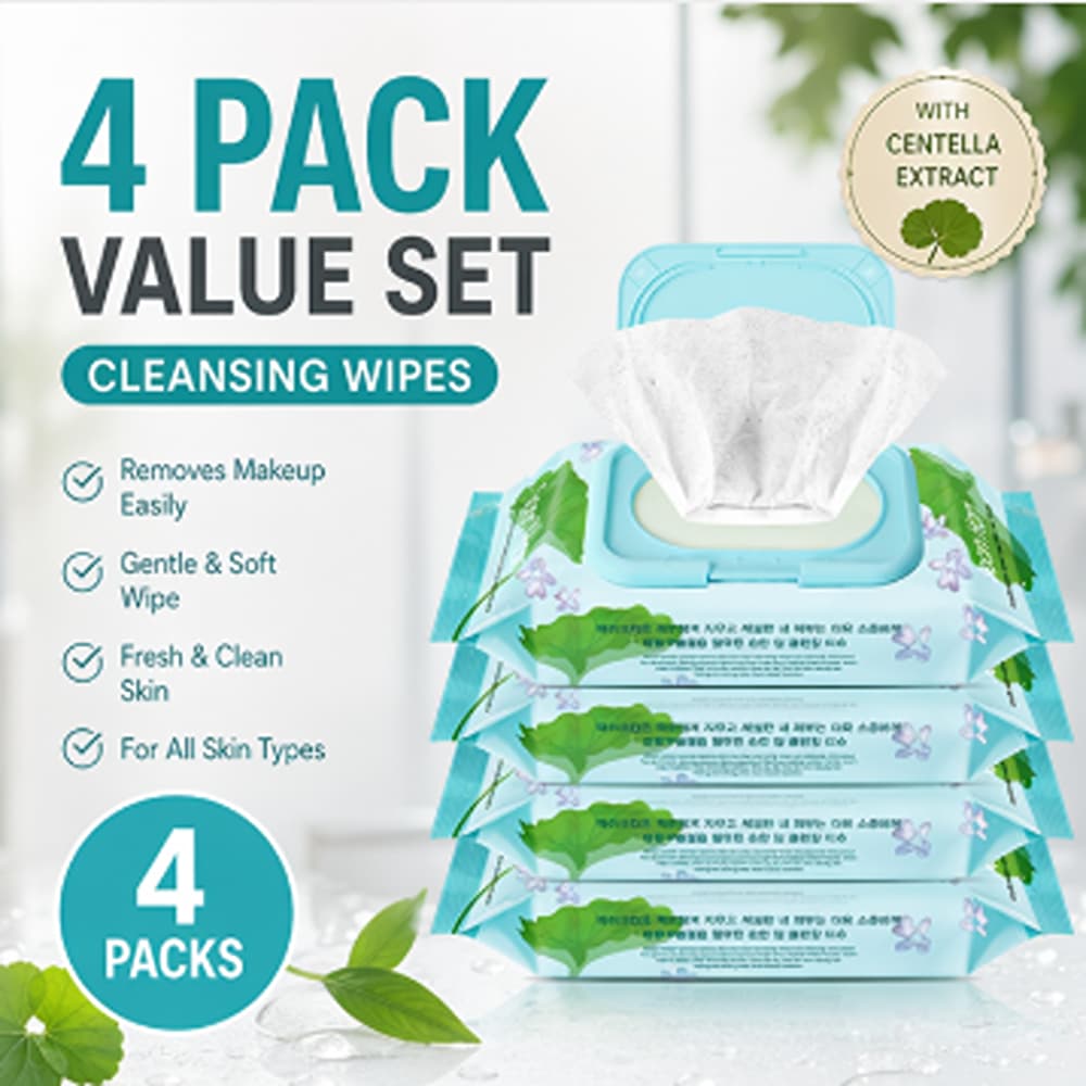 Toalhetes De Limpeza 4 Pacotes Conjunto Removedor De Maquiagem Facial Tecido Suave Diário Rosto Limpo Macios E Úmidos
