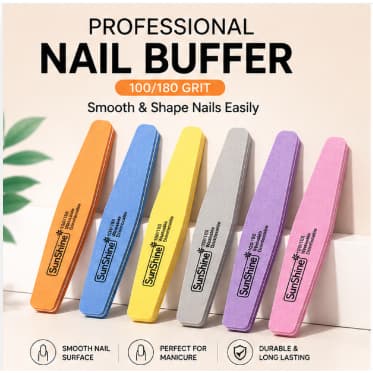 Arquivo De Buffer De Unhas 100/180 Grit Nail Shiner Cor Aleatória 1 Unidade