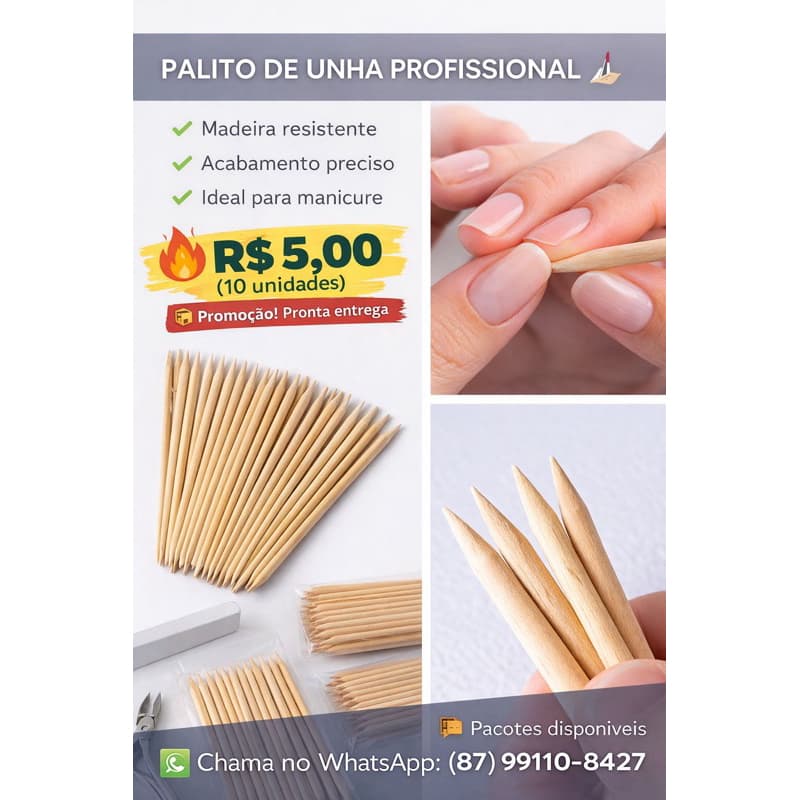 kit c/60 ou kit120 palitos de manicure,pedicure , salão de beleza