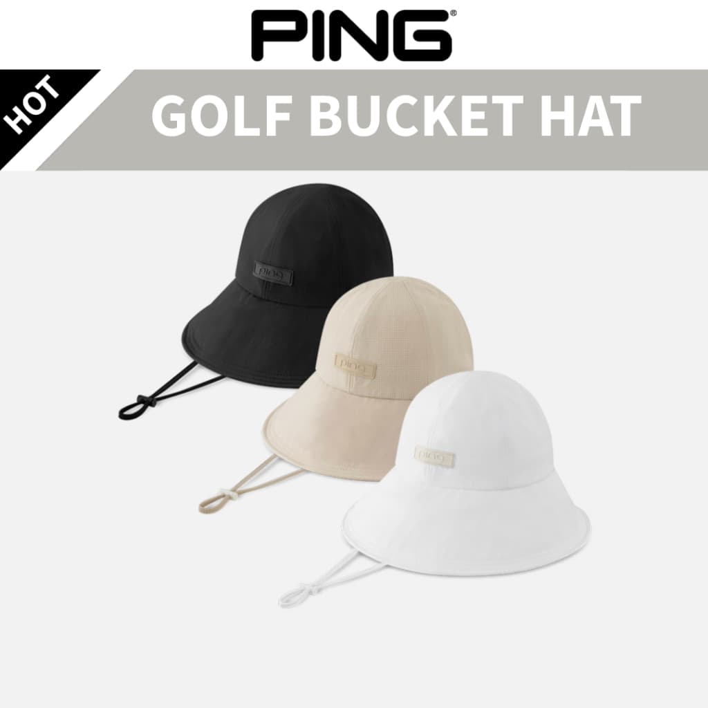 PING 2026 Feminino Tiny Check Aba Larga Chapéu De Golfe Proteção Solar Banda Ajustável Tamanho Único