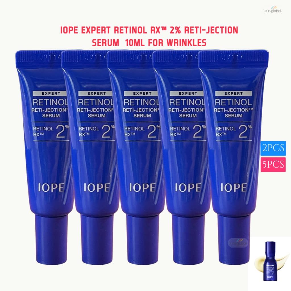 5 Tubos Ou 2 10ml IOPE Expert Retinol RX™ 2% Reti-Jection Serum for Wrinkles
