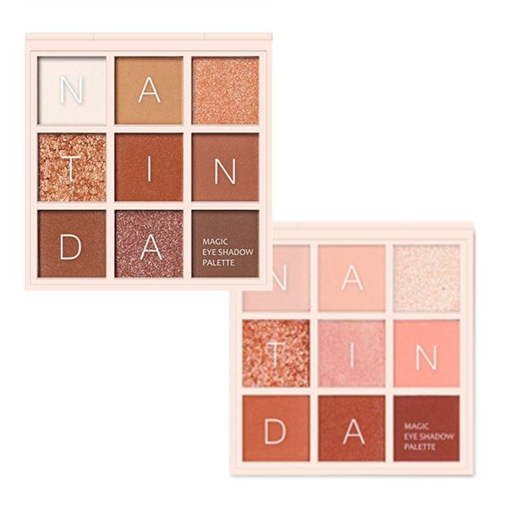 Paleta De Sombras Mágicas NATINDA 9 Cores 1.5gx 9 Tons Quentes E Legais Maquiagem Glitter Fosco Uso Diário