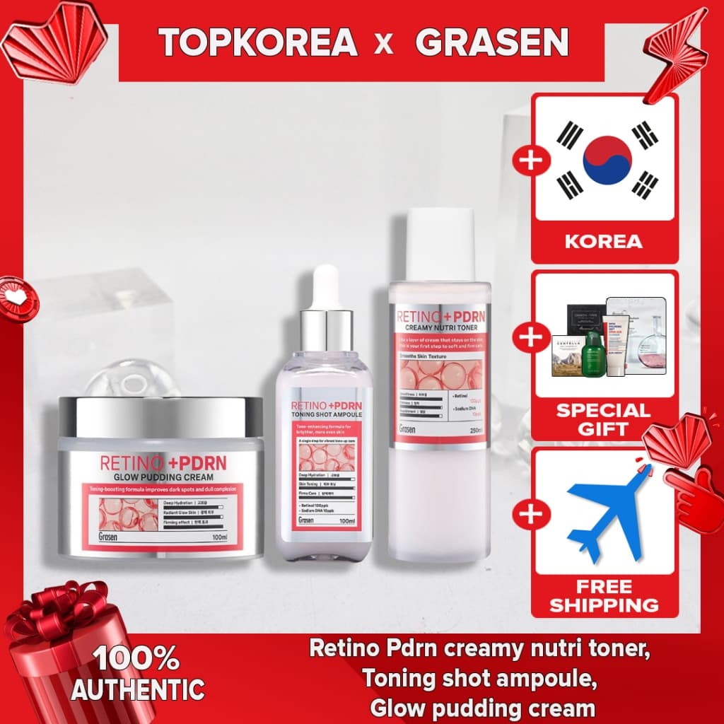toner Nutritivo Cremoso GRASEN Retino Pdrn , Ampola Tonificante , Creme De Pudim Brilhante TOPKOREA Envio Da Coreia