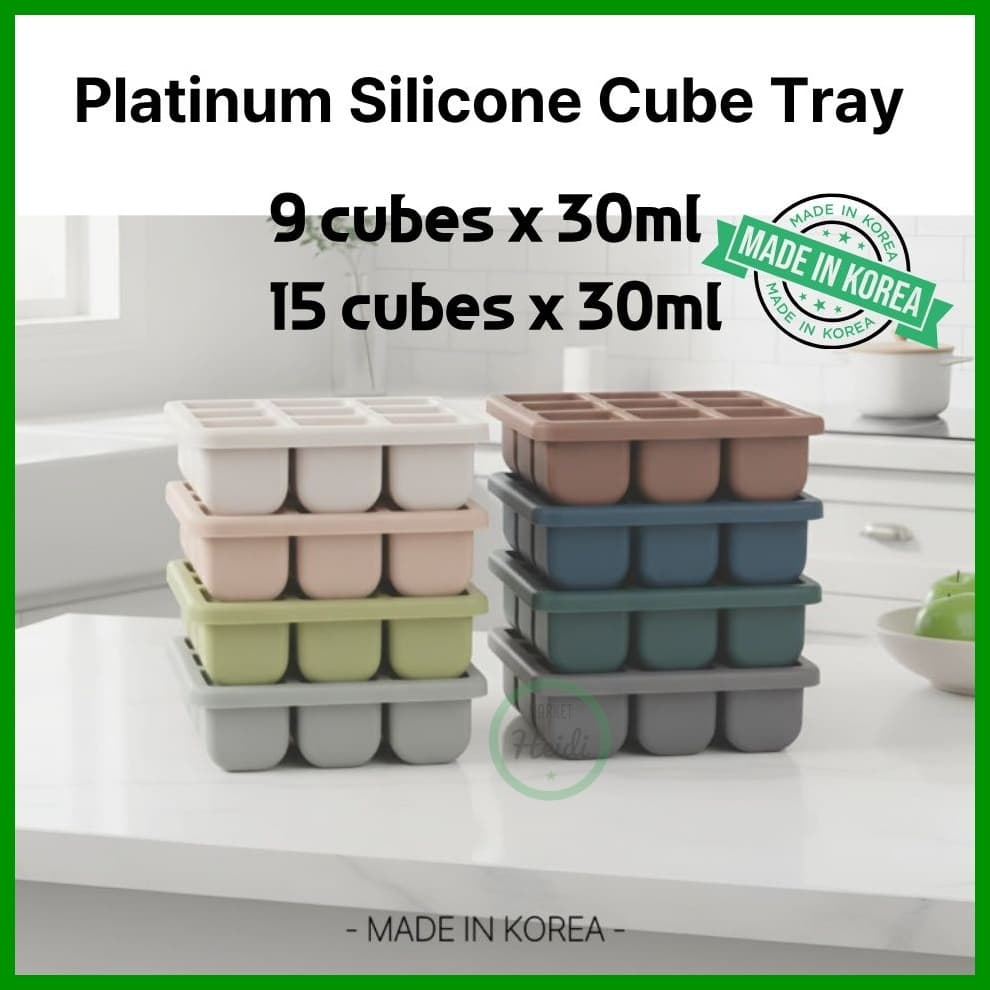 Coreia 🇰🇷 [Diar] Bandeja De Cubos De Gelo De Silicone Platinada Fabricada Na | Flexível Reutilizável Armazenamento De Po