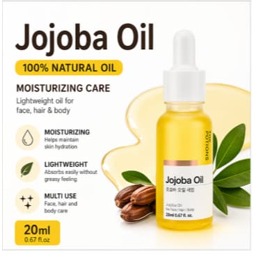 Óleo De Jojoba 20ml Hidratante Rosto Cabelo Corporal Cuidados Naturais Com A Pele