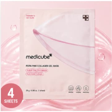 Conjunto De Máscara De Gel De Colágeno Rosa 4 Folhas Folha Hidratante Facial De Cuidados Com A Umidade Da Pele