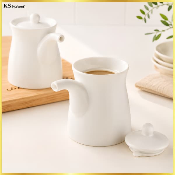 [Daiso Korea] Garrafa De Molho De Soja De Cerâmica 130ml Segura Para Máquina De Lavar Louça De Micro-Ondas