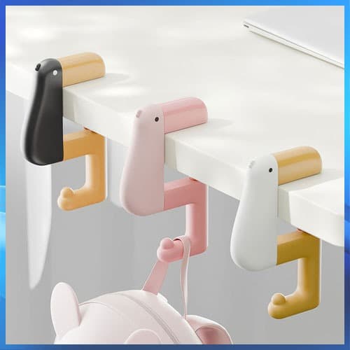 Saco Gancho Mochila Cabide Multi-Purpose Mesa Borda De Sem Broca Antiderrapante Personagem Livre De Riscos Em Forma De P