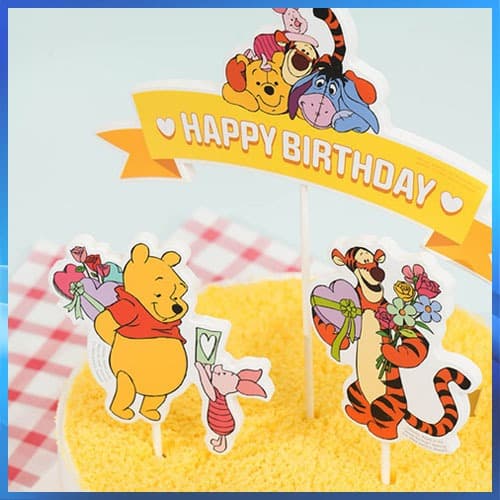 Topper De Bolo Disney Winnie the Pooh 3 Peças Decoração De Festa De Feliz Aniversário