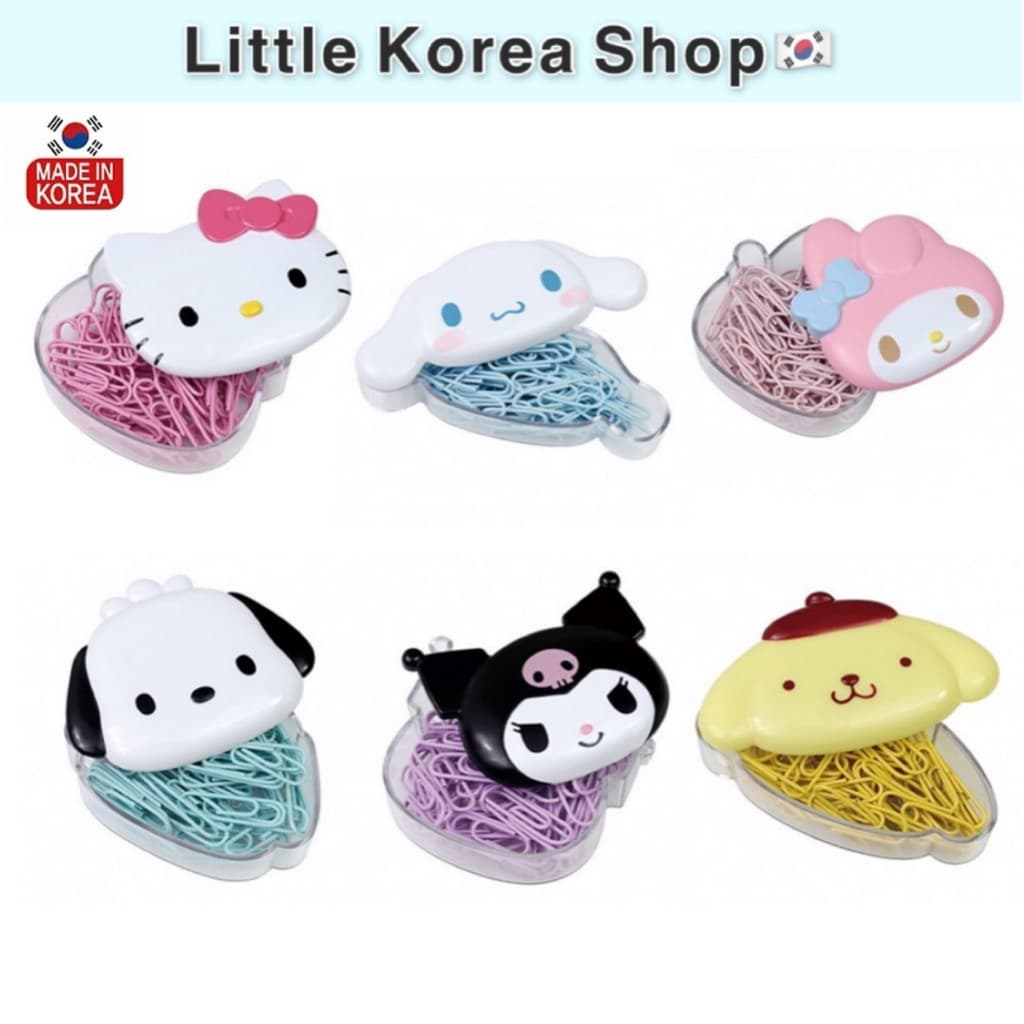 [Sanrio] Clipe De Papel Oficial (50 Unidades)/Tampa Deslizante Aberta/Fabricado Na Coreia