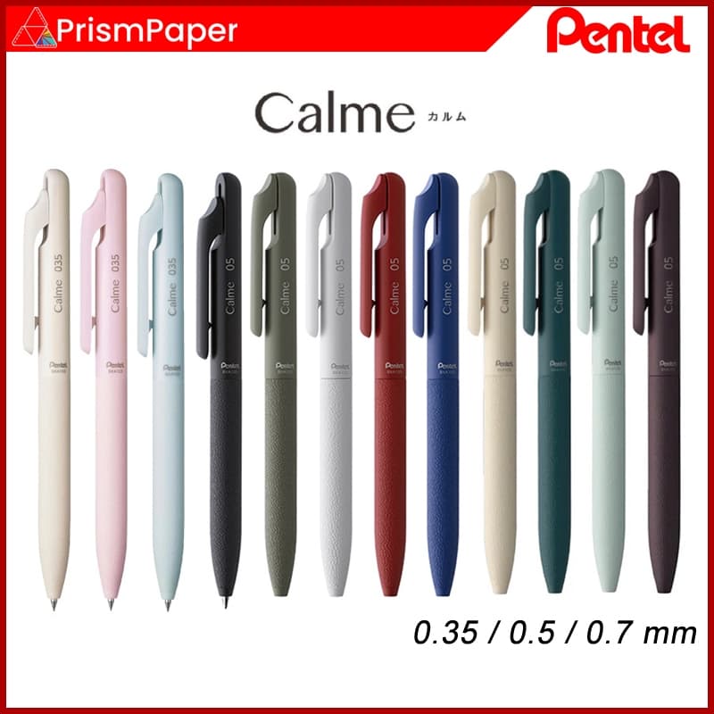 Caneta Esferográfica Monocromática Pentel Calme Cor Única 0.35/0.5/0.7 mm