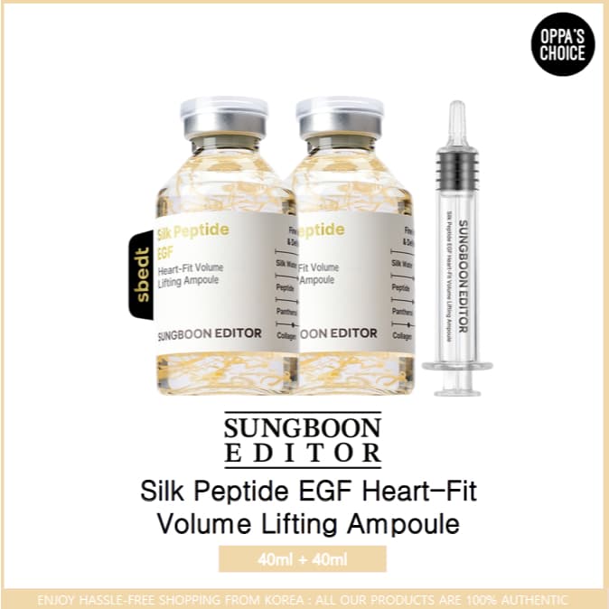 SUNGBOON EDITOR Peptídeo De Seda EGF Ampola Lifting De Volume Heart-Fit 40ml + 40ml