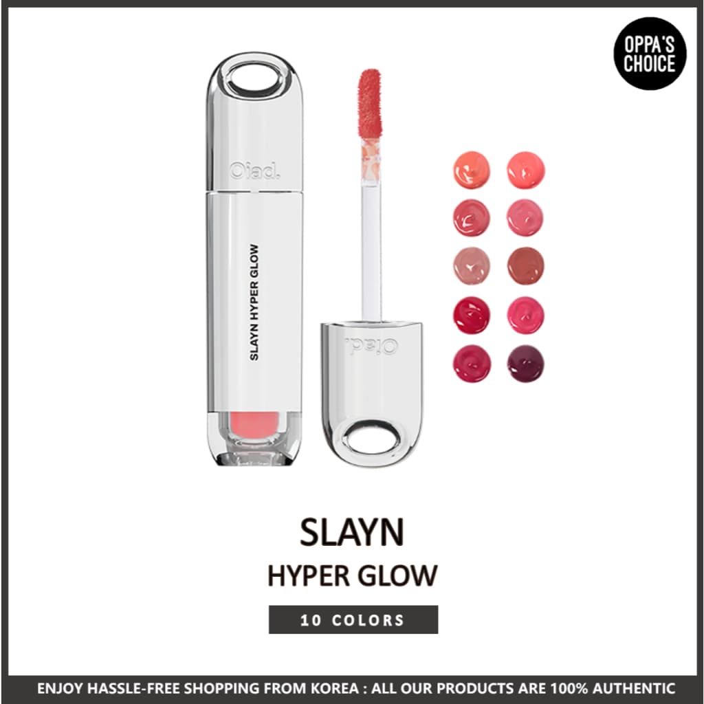 OIAD SLAYN HYPER GLOW Lip Glow 10 Cores｜Brilho Glassy Hidratação Confortável