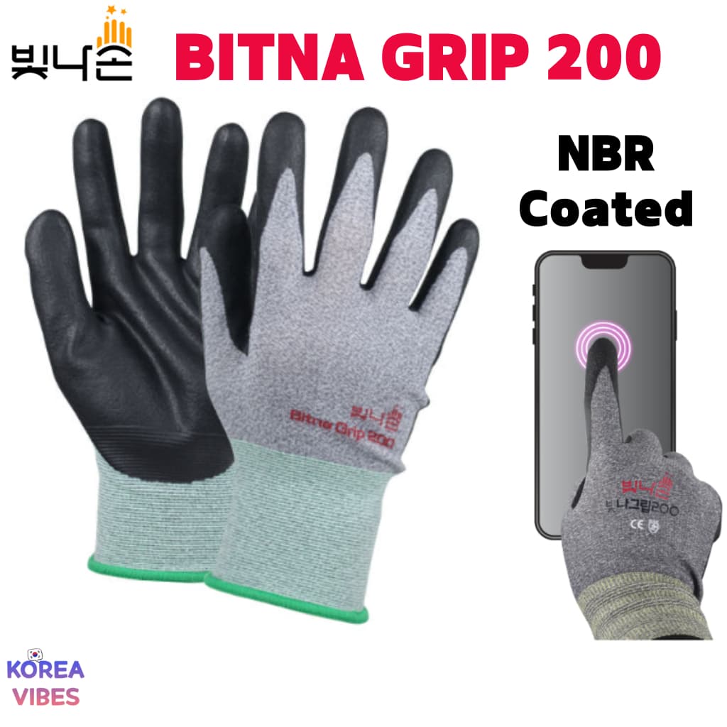 BITNASON BITNAGRIP 200 Luvas De Trabalho Smartphone Touchscreen-Compatível Resistente Ao Corte Segurança NBR Revestido C