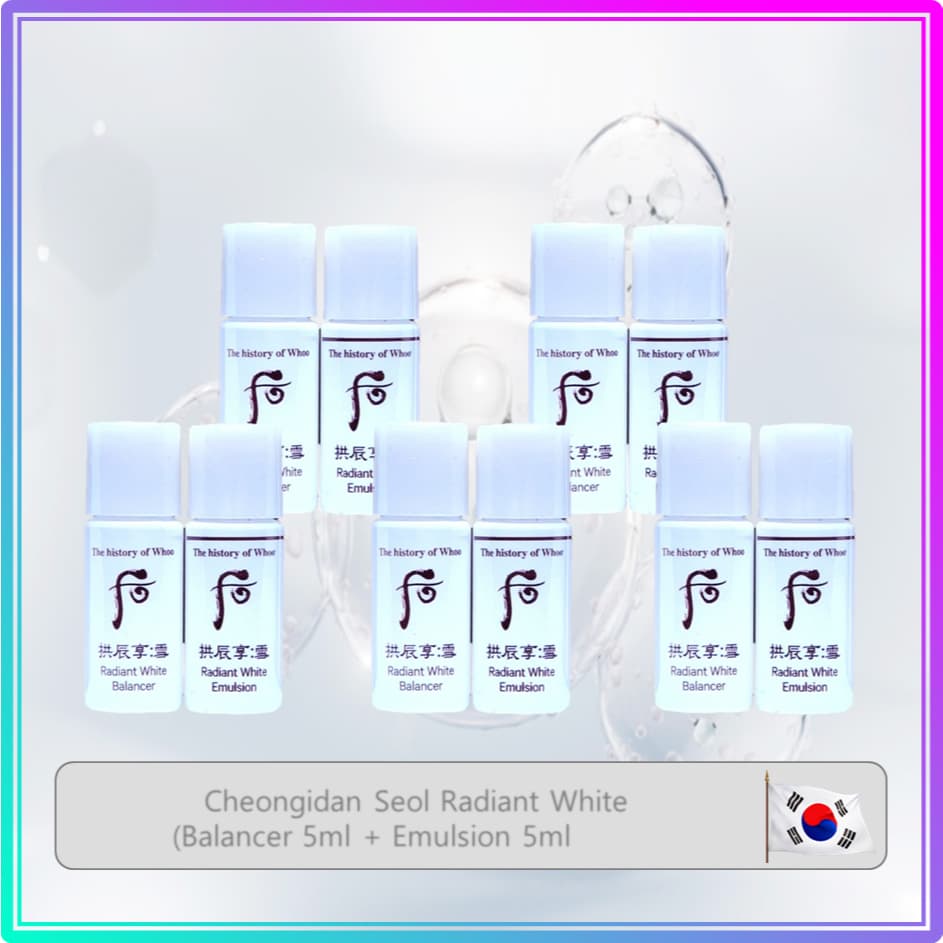 [THE WHOO] Cheongidan Solal Radiant White (Balancer 5ml + Emulsão 5ml) x 5ea # 189
